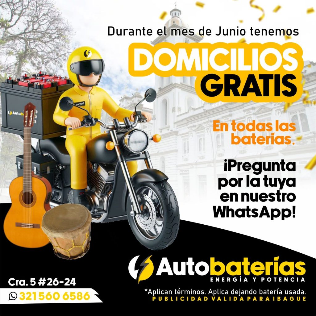 Autobaterías PROMO junio domicilios gratis en Ibagué